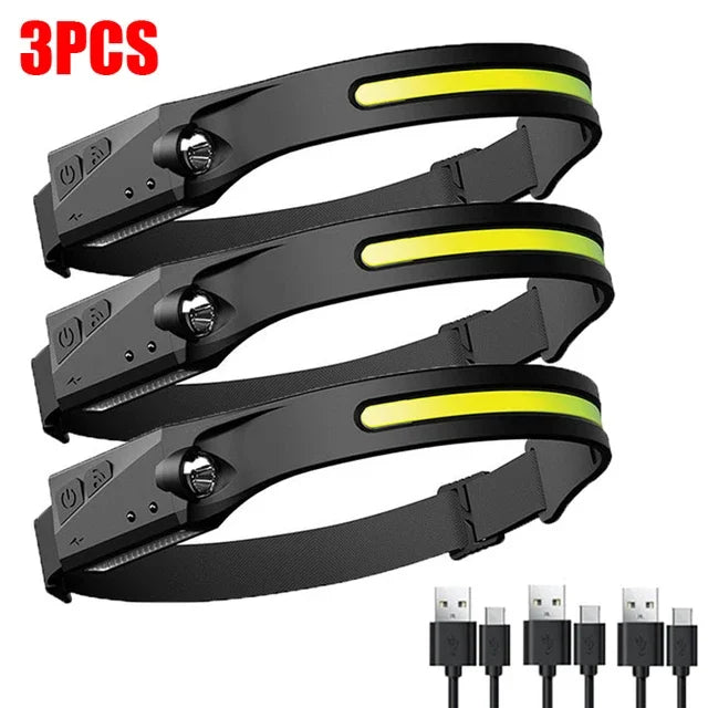 Ultralight hand sensor waterproof LED headlight