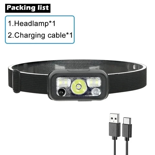 Ultralight hand sensor waterproof LED headlight
