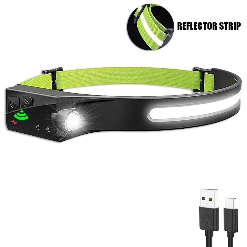 Ultralight hand sensor waterproof LED headlight