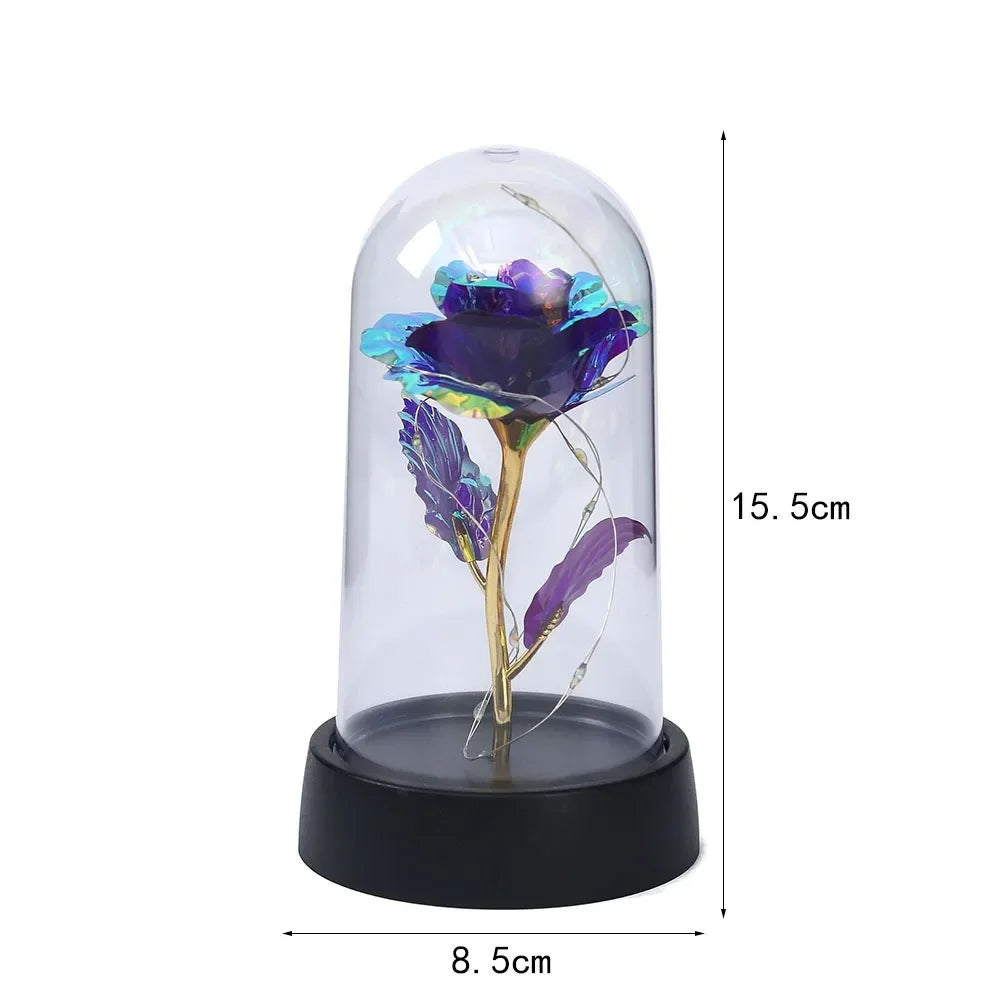 Rose Lamp in Glass Dome