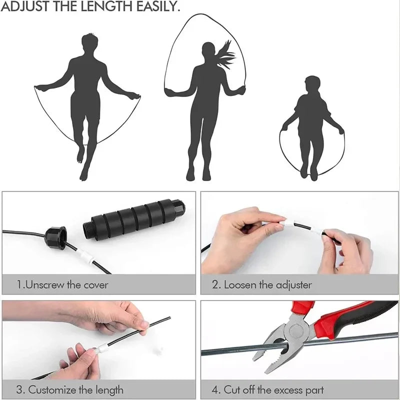 Adjustable Tangle-Free Speed Wire Jump Rope